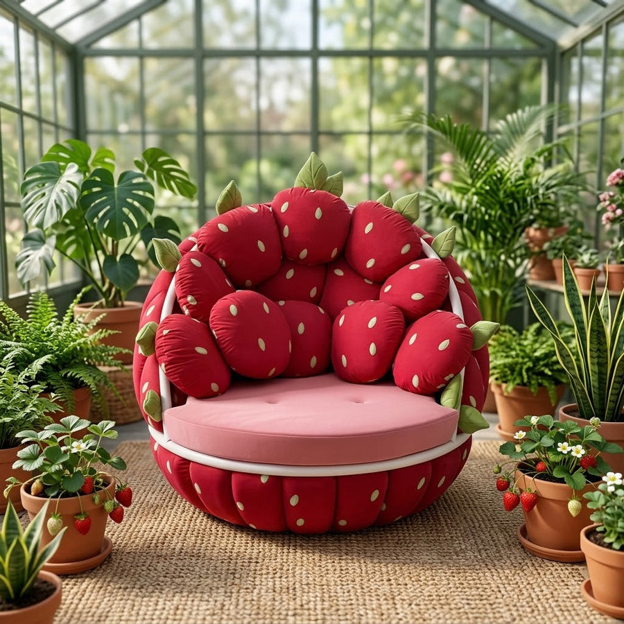 Strawberry Plush Lounge Sofa Chair - Image 4