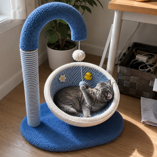 Curve Ball Sisal Scratching Climbing Cat Playground Bed