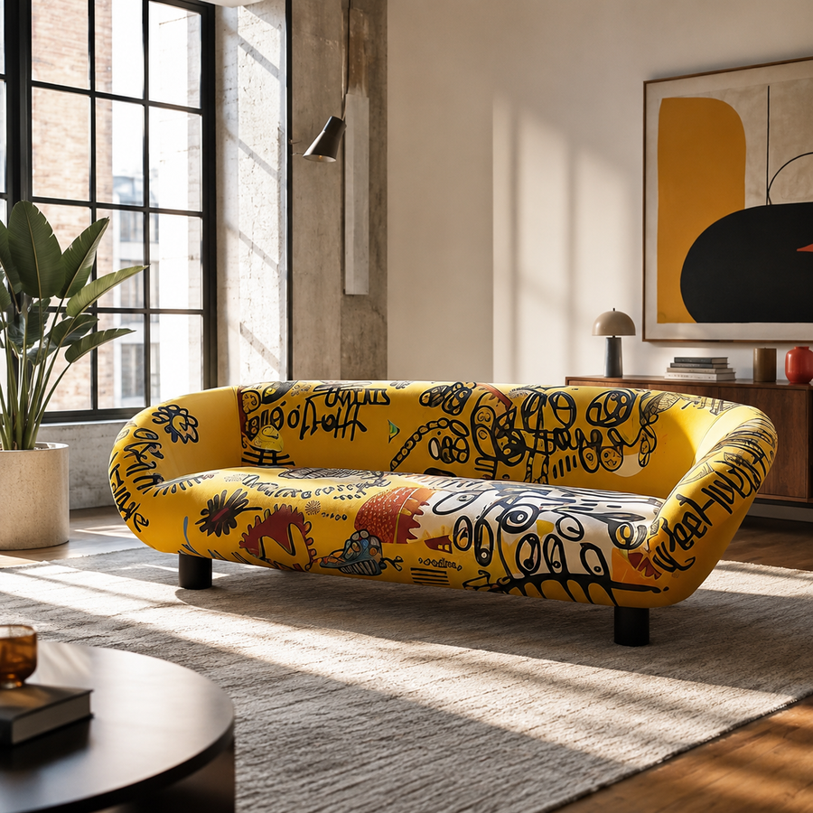 Studio Floor Artistic Print Oversized Lounge Sofa
