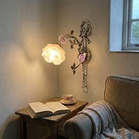 Lantern Garden Vintage Copper Flower Wall Lamp - Image 1