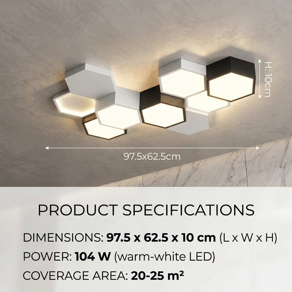 Six Points Modern Hexagon LED Ceiling Panel Light - Image 4