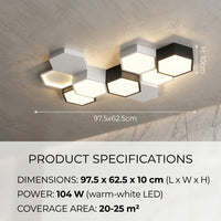 Six Points Modern Hexagon LED Ceiling Panel Light - Image 4
