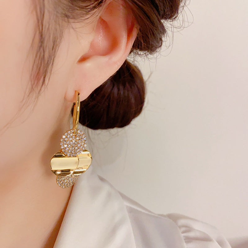 Crystal Radiance Round Tassel Earrings - Image 2