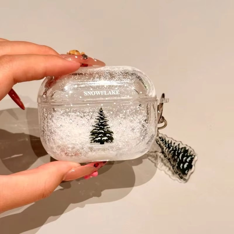 Frosted Tree Protective Transparent AirPods Case