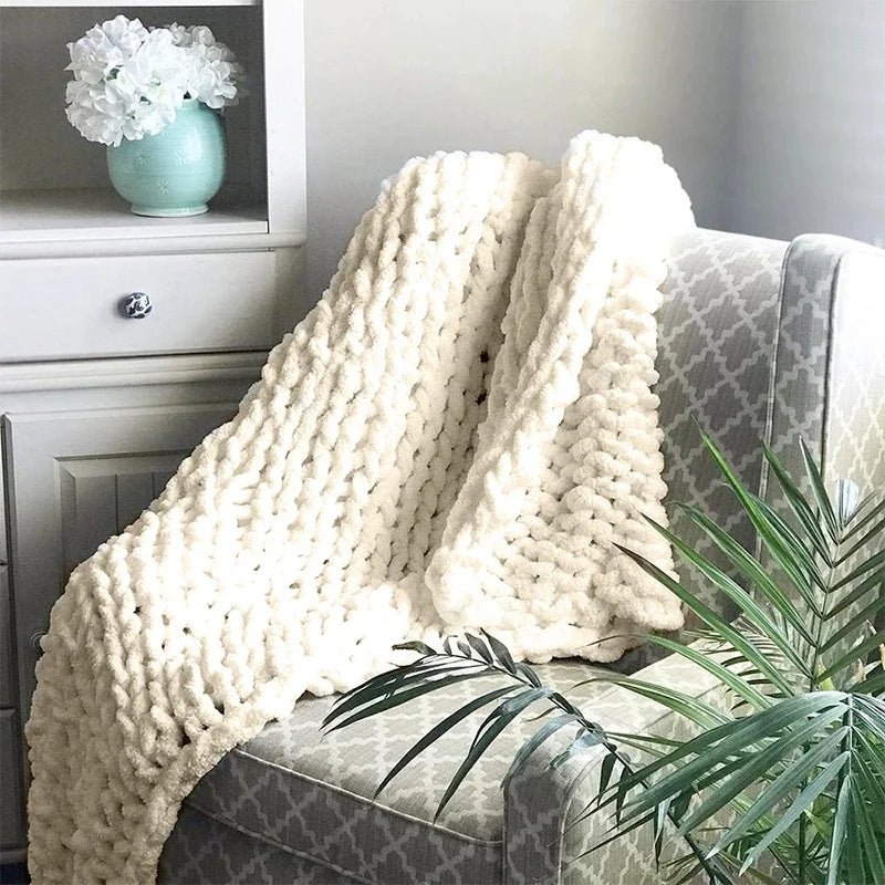 Thick Line Sofa Knitted Blanket