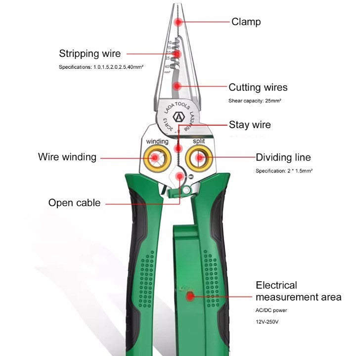 8in1 Electrician Multi-Tool Wire Stripping Pliers - Image 4
