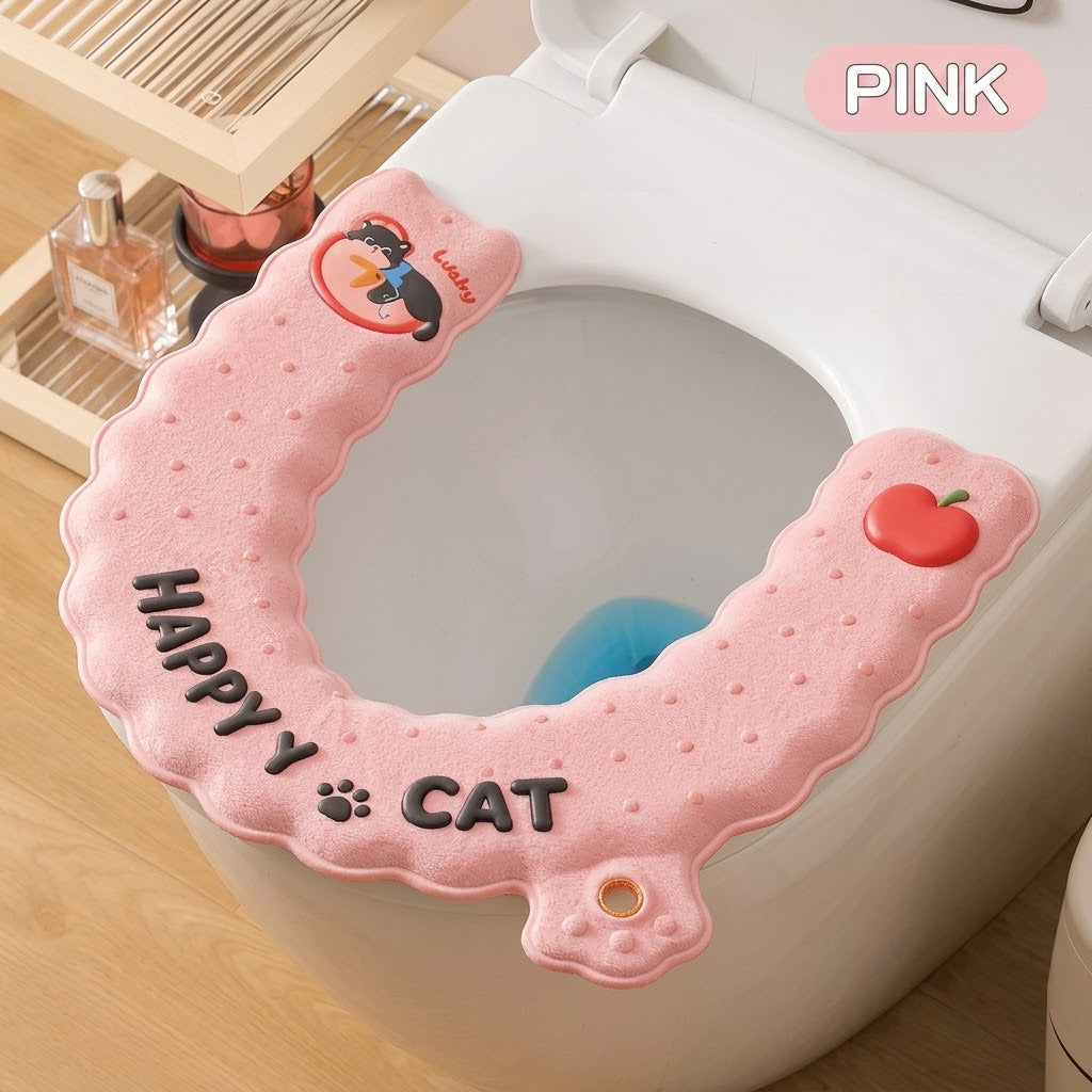 Cat-Print Waterproof Toilet Seat Cushion Cover - Image 6
