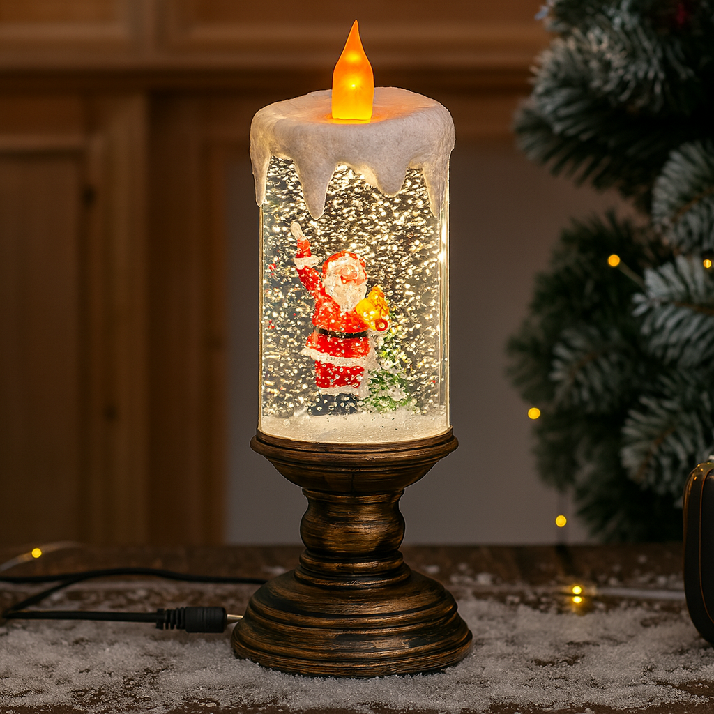 Snowfall Crystal Christmas Candle Light - Image 0