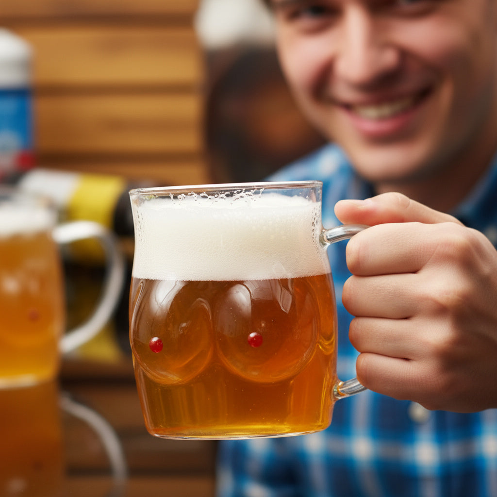 Double-Wall Chesty Shape Glass Funny Mug - Image 7