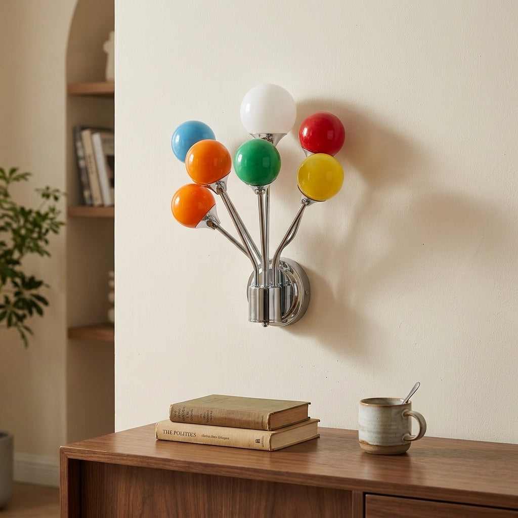 Colorful Balloon Glass Globe Wall Lamp - Image 1