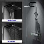 Rhythmic Rain Piano Key Style Control Elegant Rainfall Shower Set