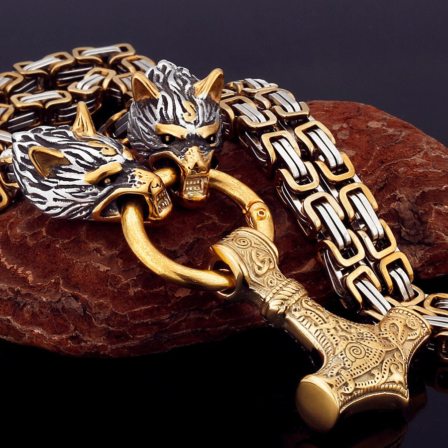 Nordic Viking Wolf Head Stainless Steel Necklace - Image 7