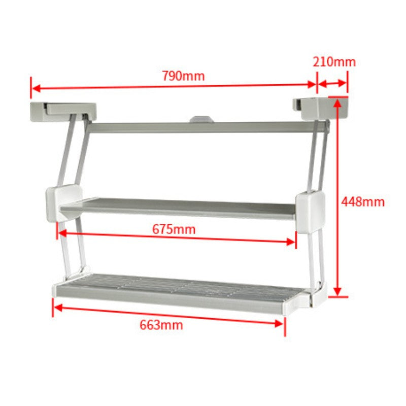 Kitchen Organizer Double Layer Pull Down Storage Rack