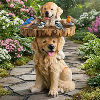 Golden Retriever Puppy Bird Bath Garden Statue - Image 4