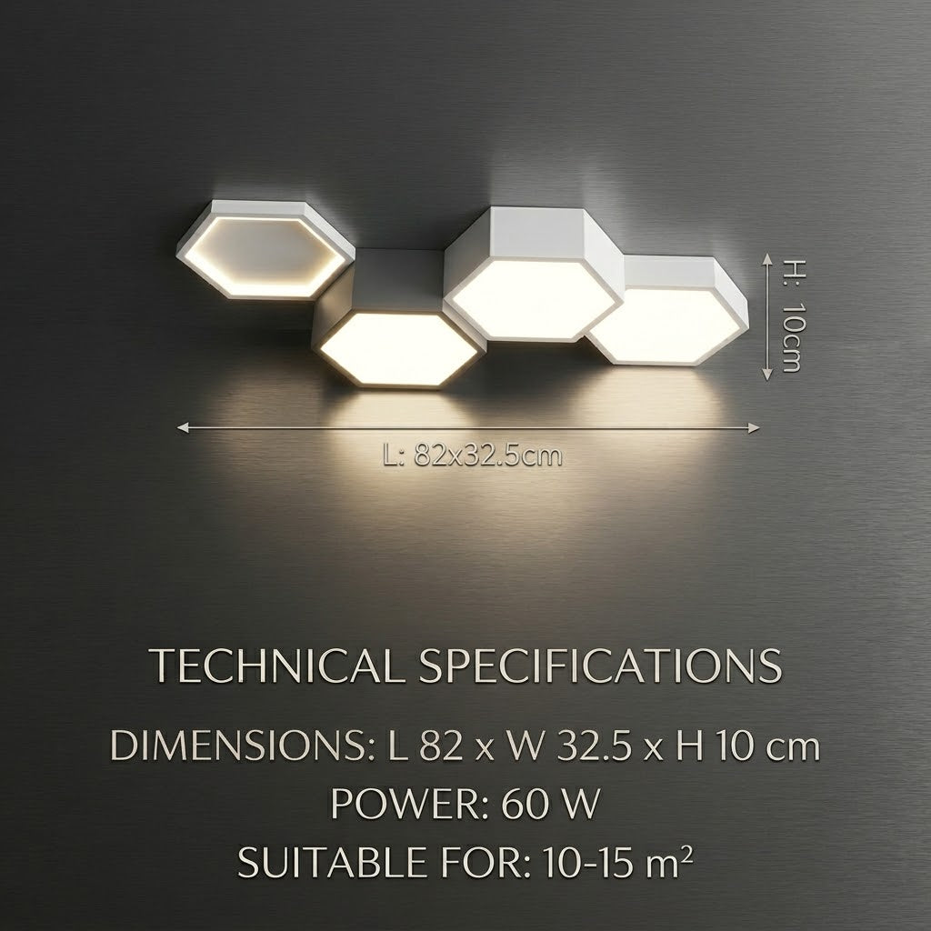 Six Points Modern Hexagon LED Ceiling Panel Light - Image 7
