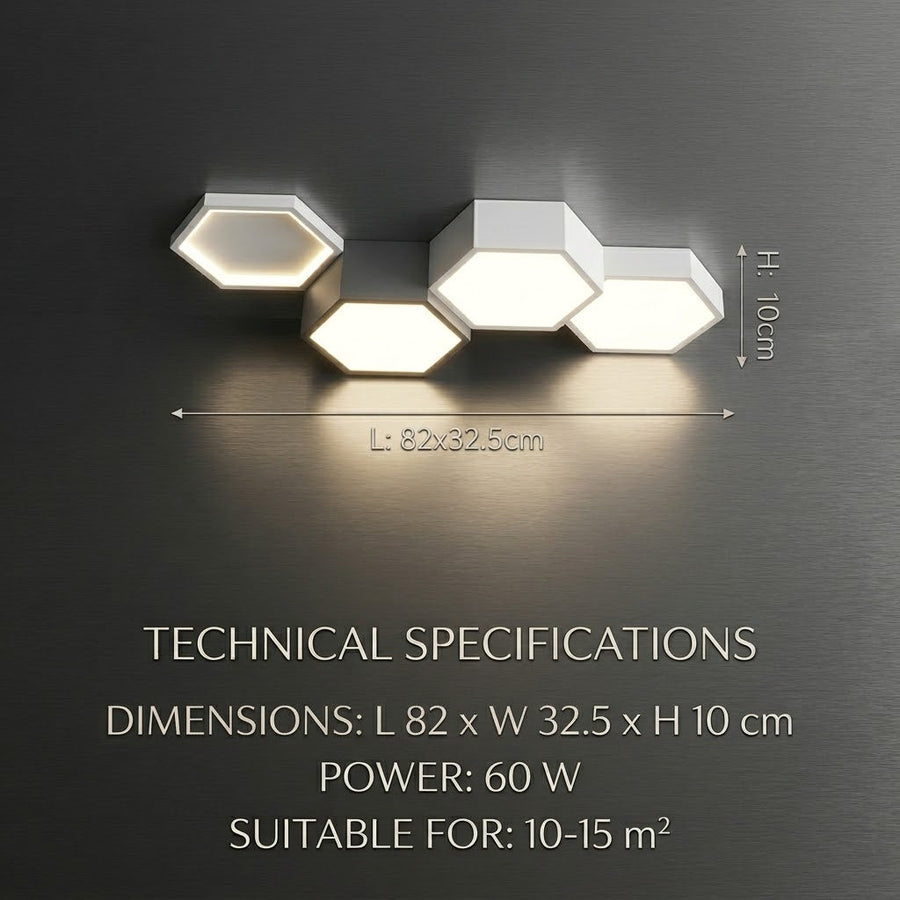 Six Points Modern Hexagon LED Ceiling Panel Light - Image 7