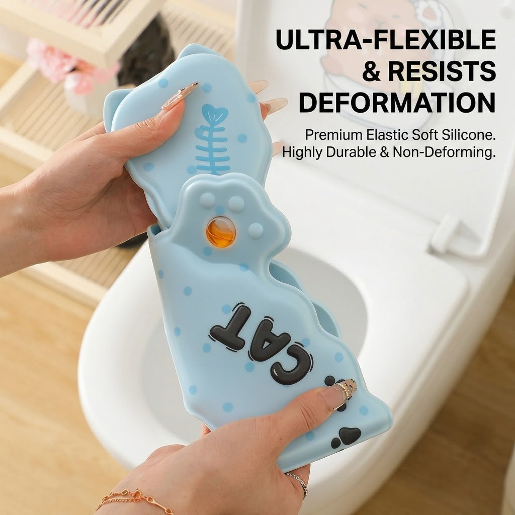 Cat-Print Waterproof Toilet Seat Cushion Cover - Image 4