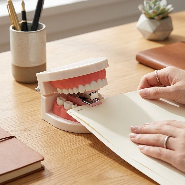 Bite Back Teeth-Shaped Stapler