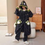 Plush Dinosaur Hooded Pajama Suit