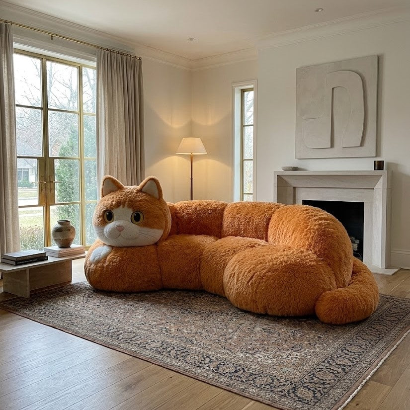 Giant Cat Plush Lounge Sofa Bed