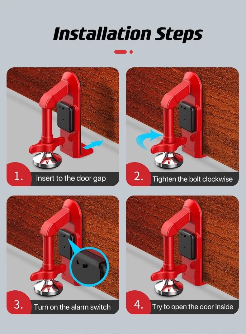 Strong Anti-Theft Travel Metal Door Stopper Alarm - Image 5