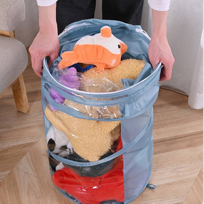 Fluffy Friend Kids Toy Storage Organizer Bucket - Image 1