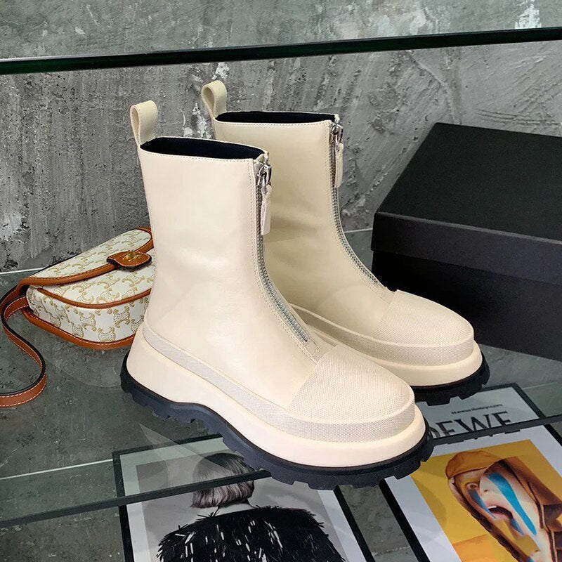 City Time Zipper Round Mid-Calf Women Boots - Image 4