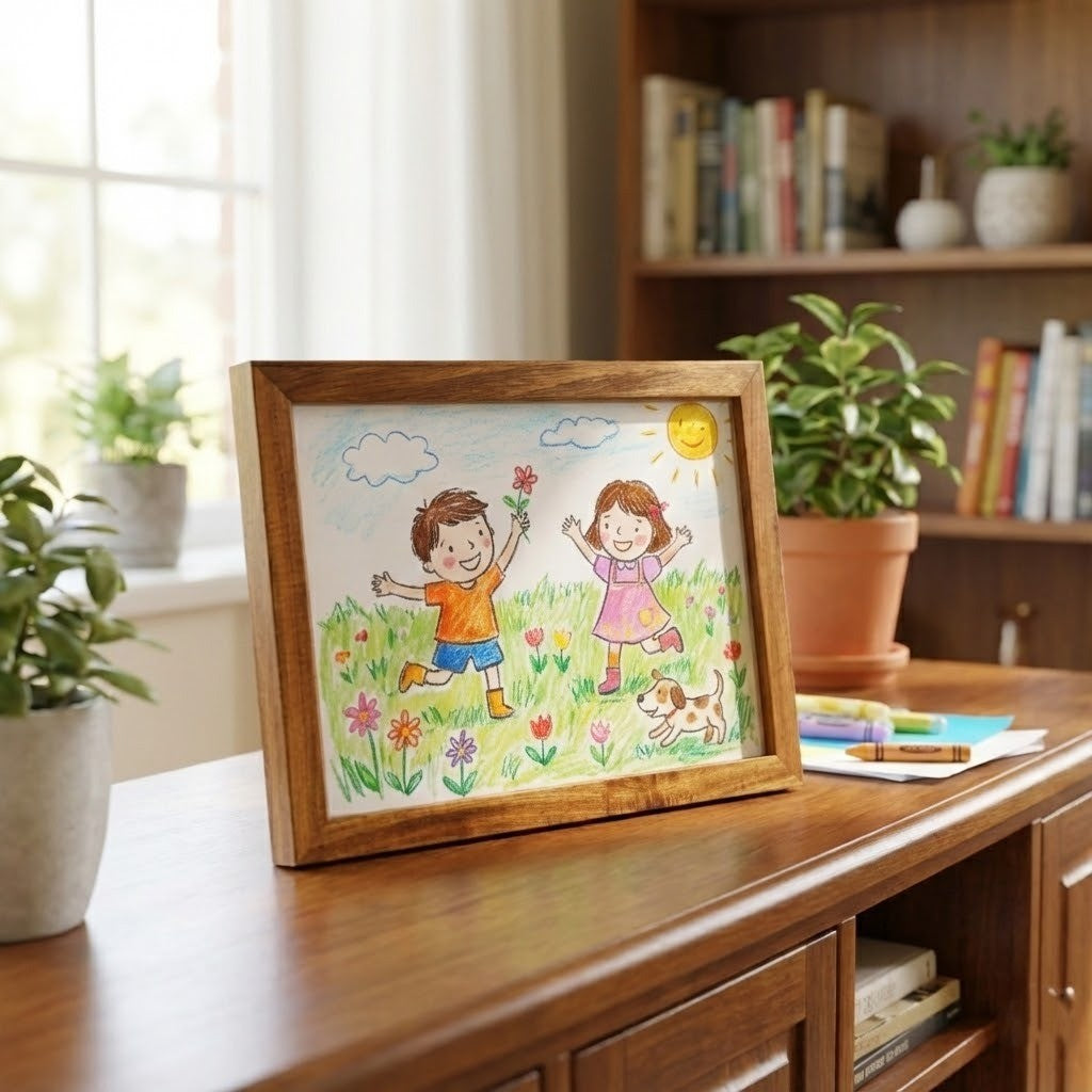 Story Maker Wooden Kids Drawing Display Frame - Image 9