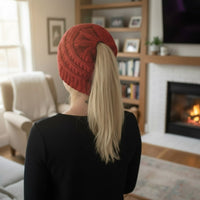 Women Baggy Warm Crochet Winter Wool Knit Ski Beanie - Image 0