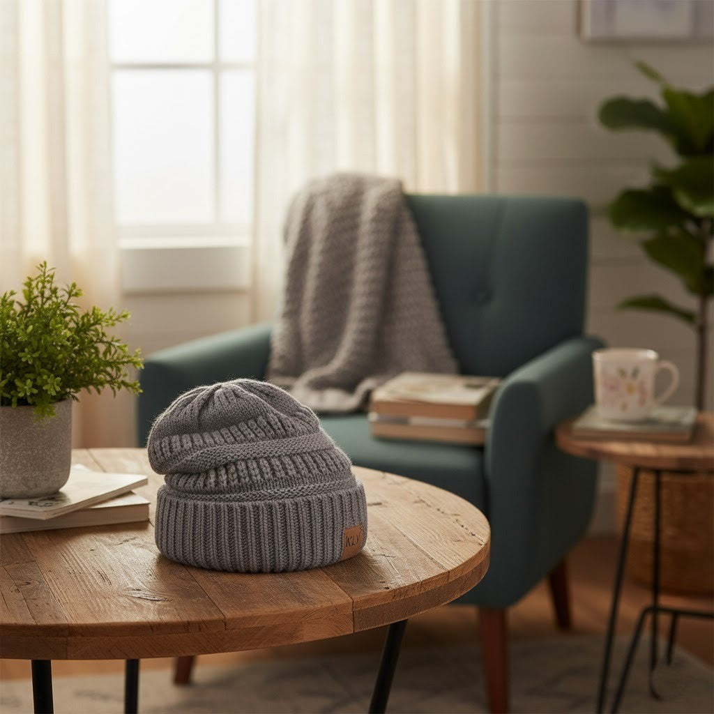 Women Baggy Warm Crochet Winter Wool Knit Ski Beanie - Image 1