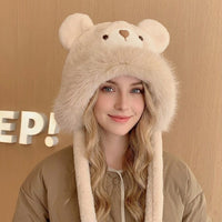Fluffy Bear Winter Hat - Image 1