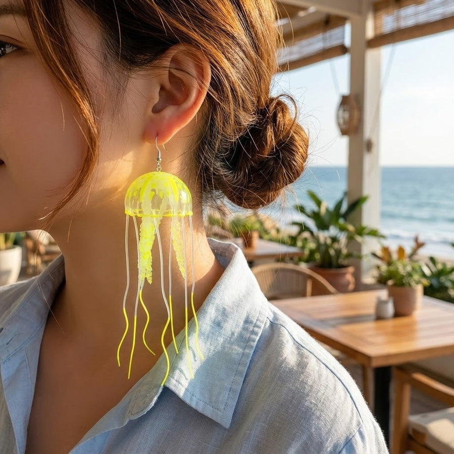 Dancing Jellyfish Long Tassel Earrings - Image 5