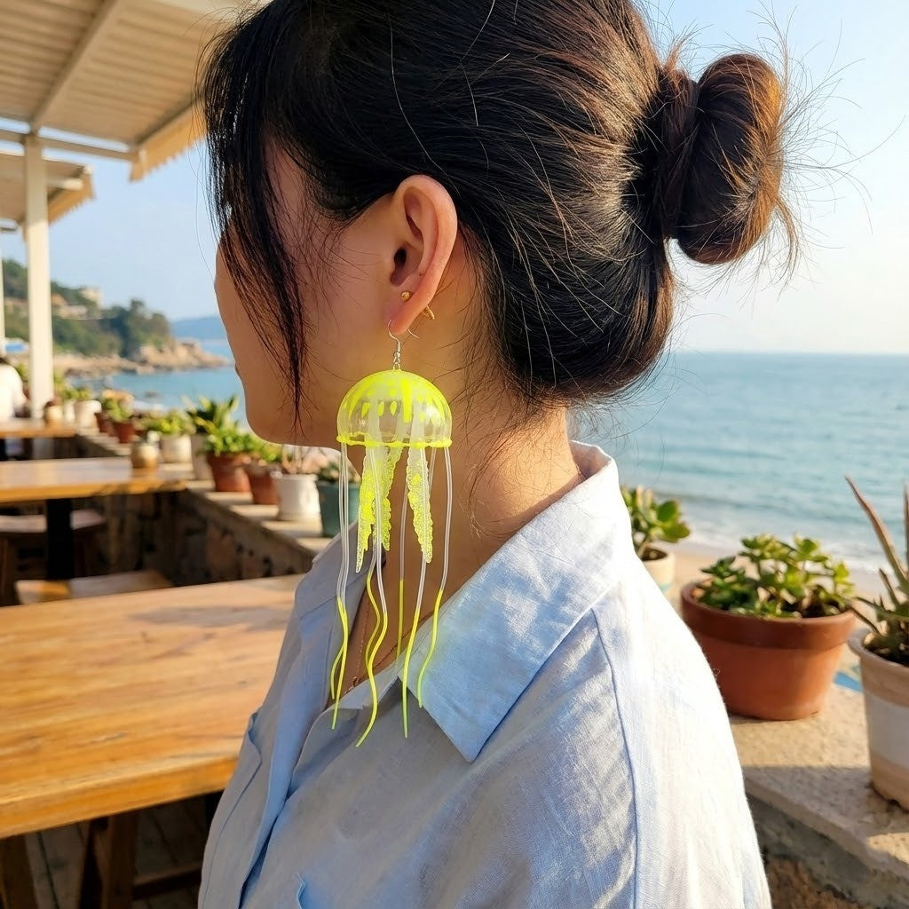 Dancing Jellyfish Long Tassel Earrings - Image 0