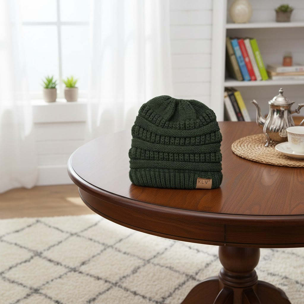 Women Baggy Warm Crochet Winter Wool Knit Ski Beanie - Image 4