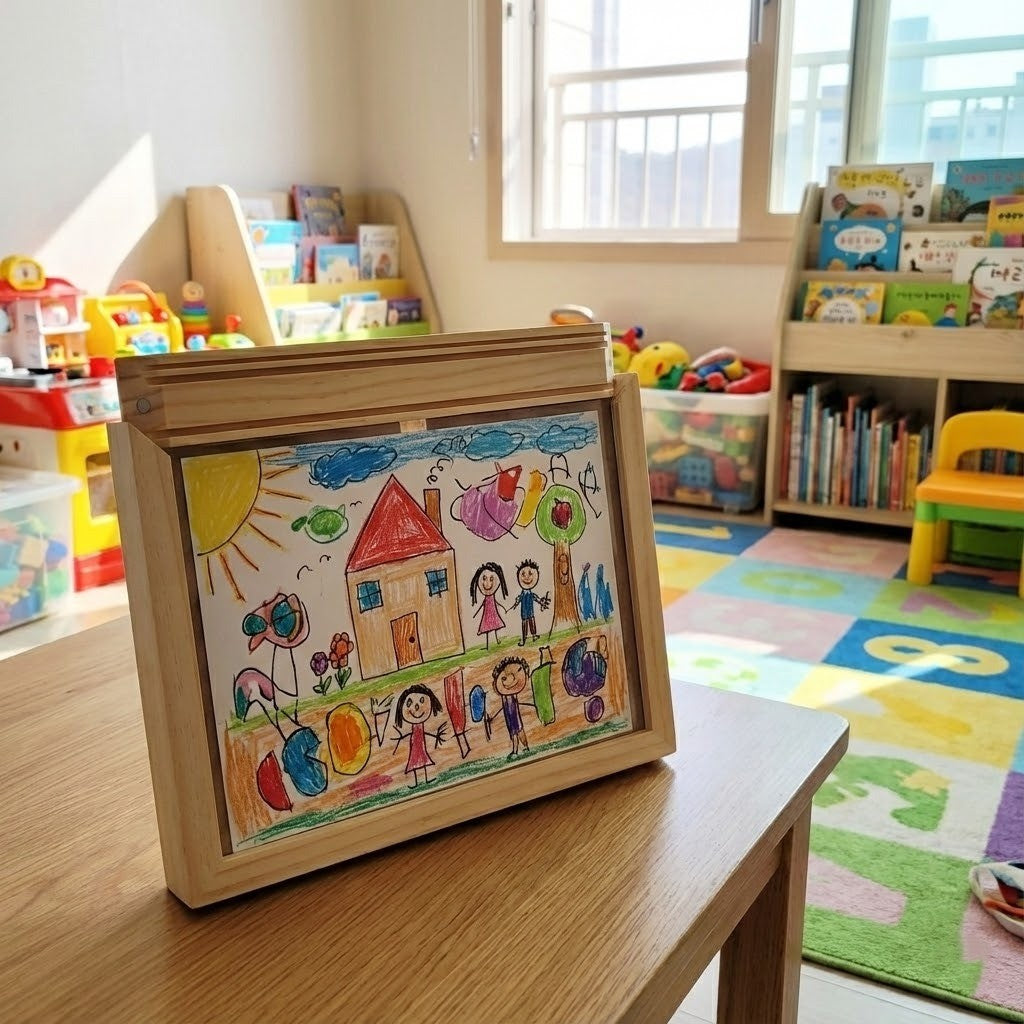 Story Maker Wooden Kids Drawing Display Frame - Image 5