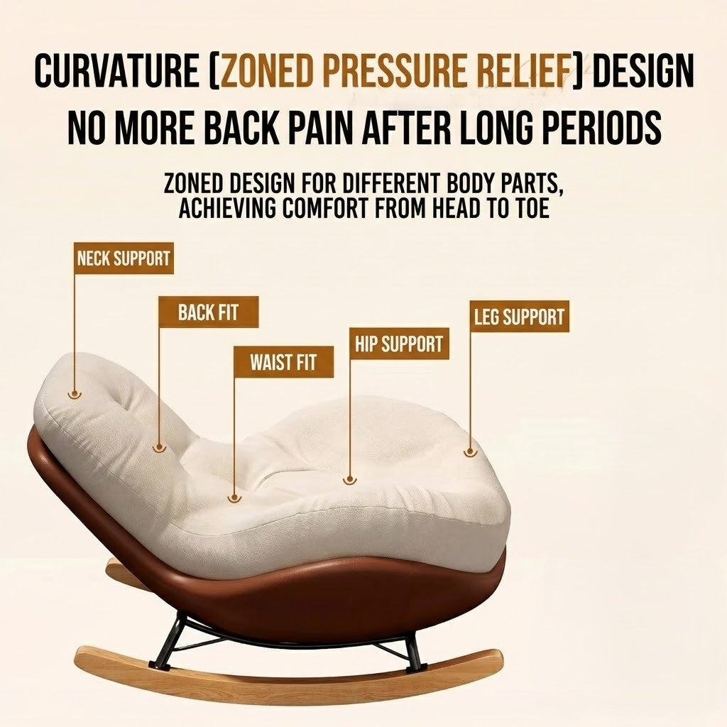 Italian Wood Soft Comfy Rocking Chair - Image 3