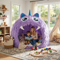 Purple Plush Monster Playhouse Indoor Kids Tent - Image 5
