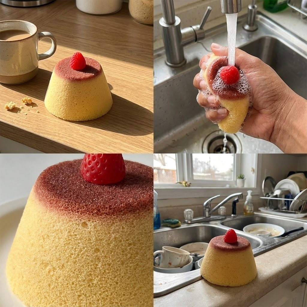 Strawberry Caramel Pudding Cleaning Sponge - Image 3