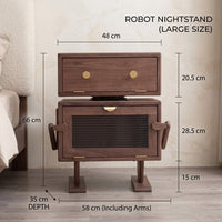 Nordic Walnut Robot Bedside Cabinet - Image 8