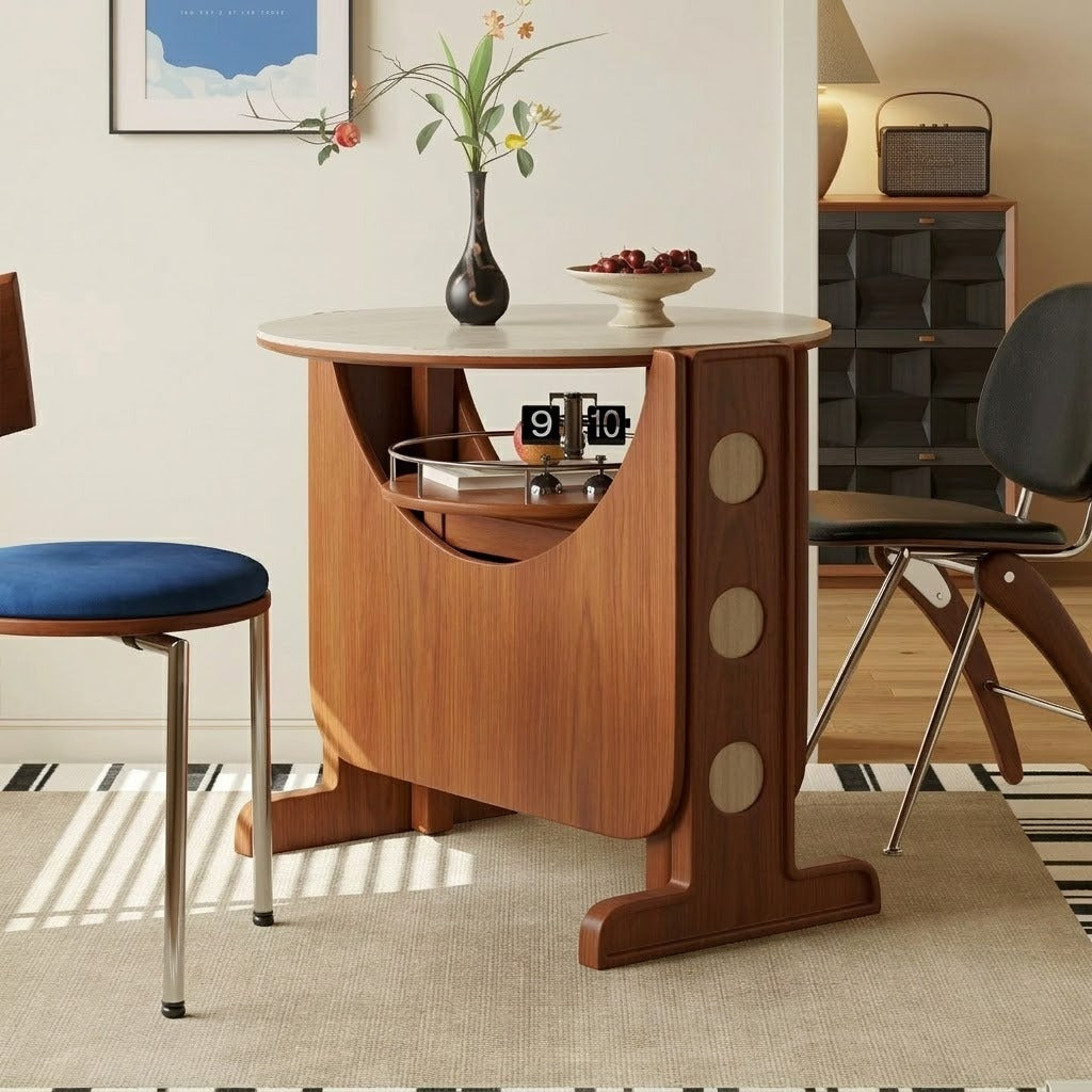 Vintage Style Folding Wooden Dining Table - Image 7