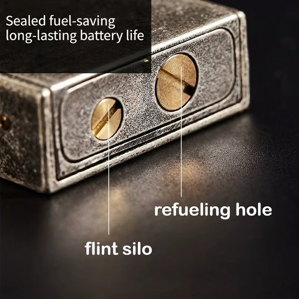 Iron Flick Retro Wheel Oil Lighter - Image 3