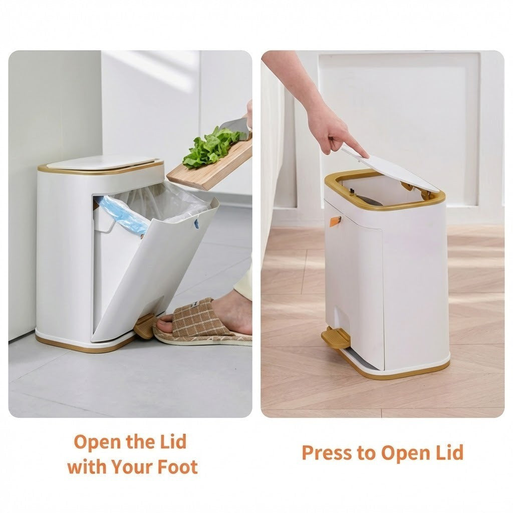 Easy-Clean Elegant Bathroom Trash Can - Image 3