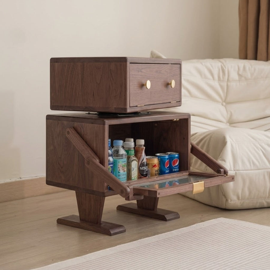 Nordic Walnut Robot Bedside Cabinet - Image 0