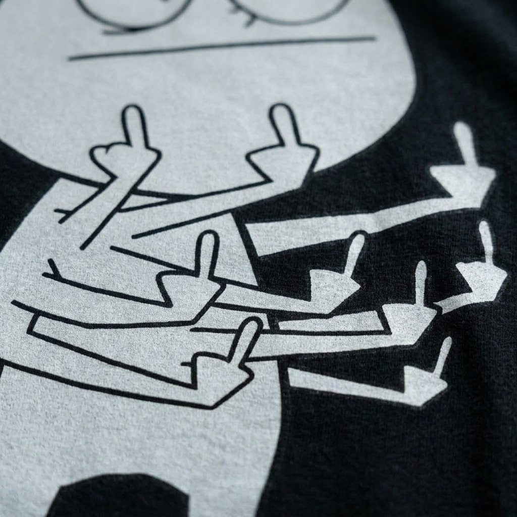 Angry Stick Figure Middle Finger T-Shirt - Image 6