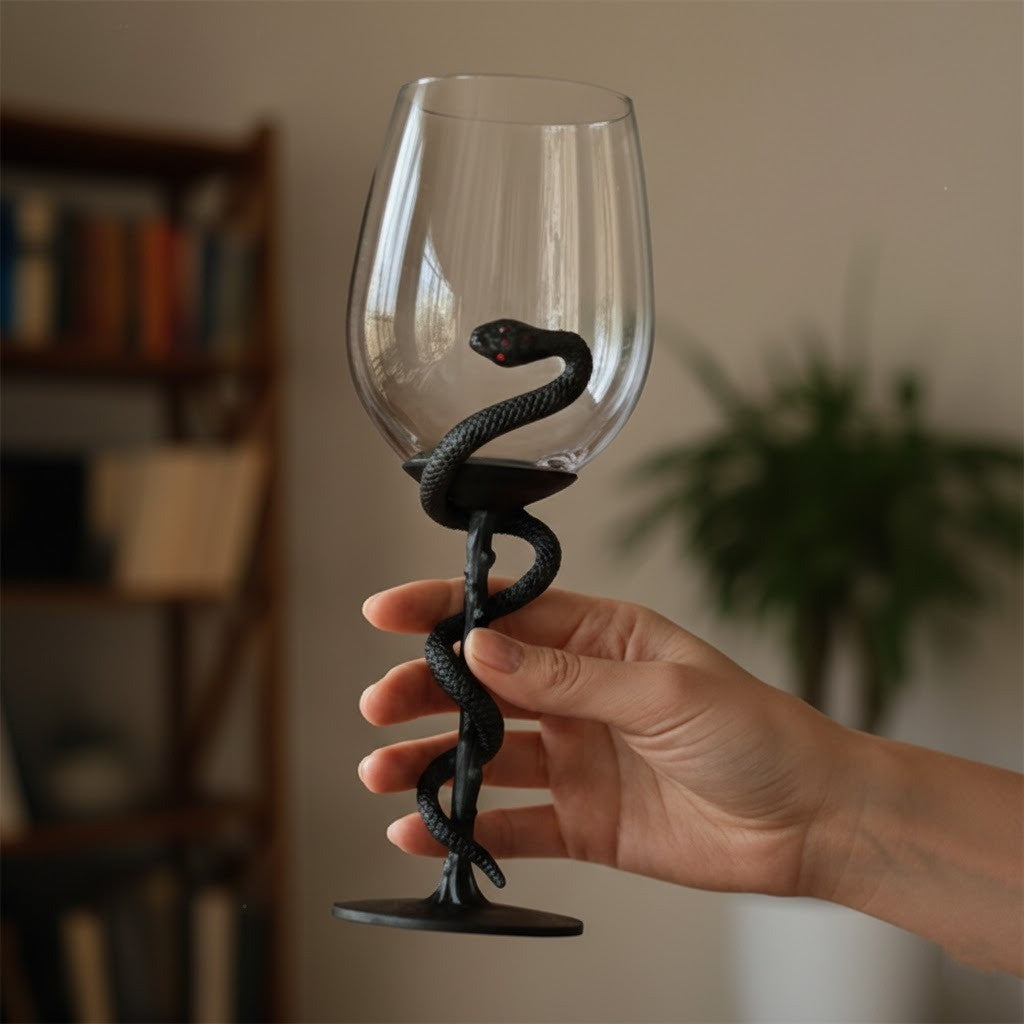 Black Snake Sculpted Wine Glass - Image 2