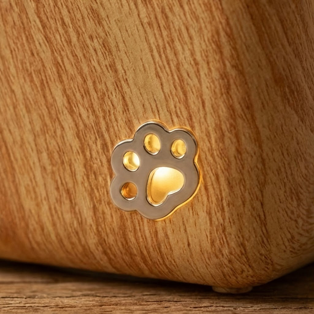 Cute Peekaboo Cat Wooden Night Light Lamp - Image 4