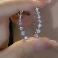 Korean Shiny Zircon Crystal Earrings - Image 4
