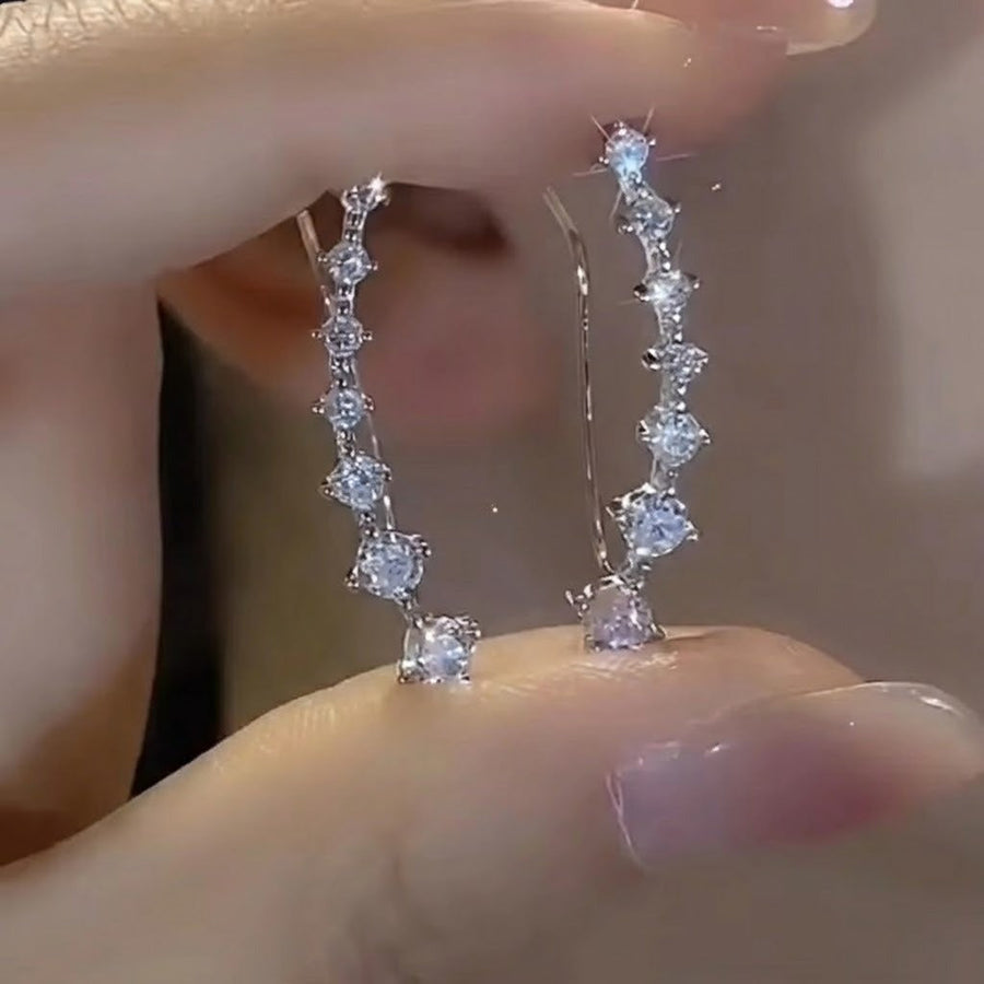 Korean Shiny Zircon Crystal Earrings - Image 4