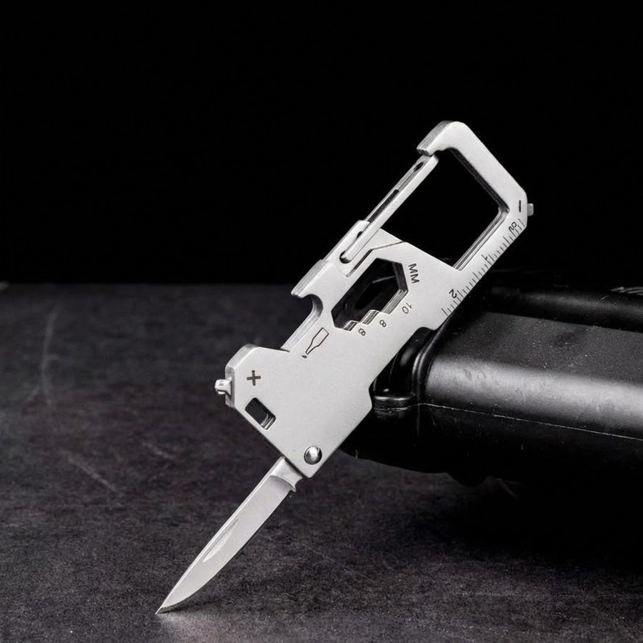 Tactical Steel EDC Folding Keychain Multi-Tool - Image 0