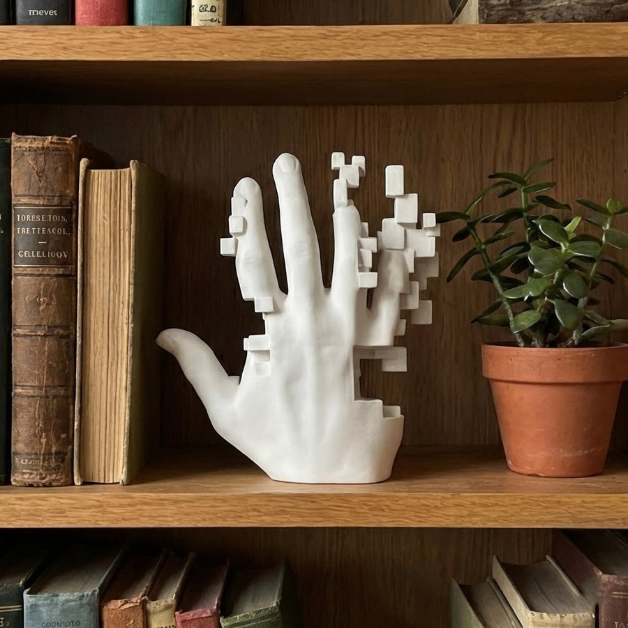 Pixel Palm Mosaic Sci-Fi Desk Decor - Image 0